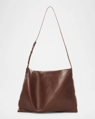The Row Nan Shoulder Bag In Silk Leather In Brown
