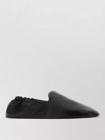 The Row Nappa Leather Casa Ballerinas Elasticated Back In Black