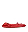 The Row Nappa Leather Round Ballet Flats In Burgundy