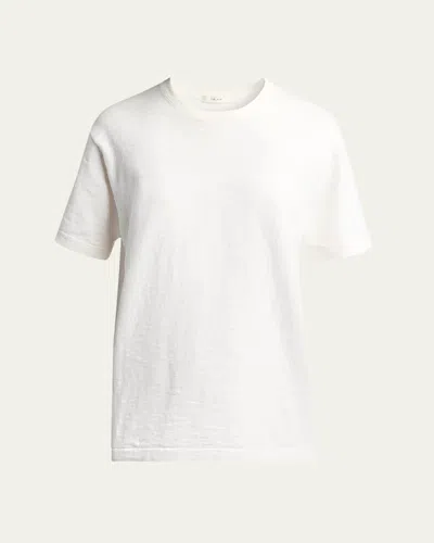 The Row Narlan Short-sleeve Cotton-linen T-shirt In White