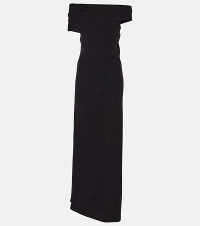 The Row Nassau Silk Crêpe Gown In Black