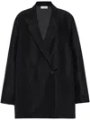 The Row Nat Linen-blend Blazer In 黑色
