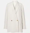 The Row Nat Double-breasted Silk And Linen Blazer In Grey