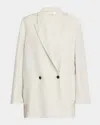 The Row Nat Oversized Double-breasted Jacket In Pearl Grey