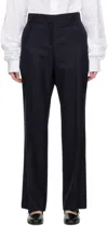 The Row Navy Baer Trousers In Drn Dark Navy