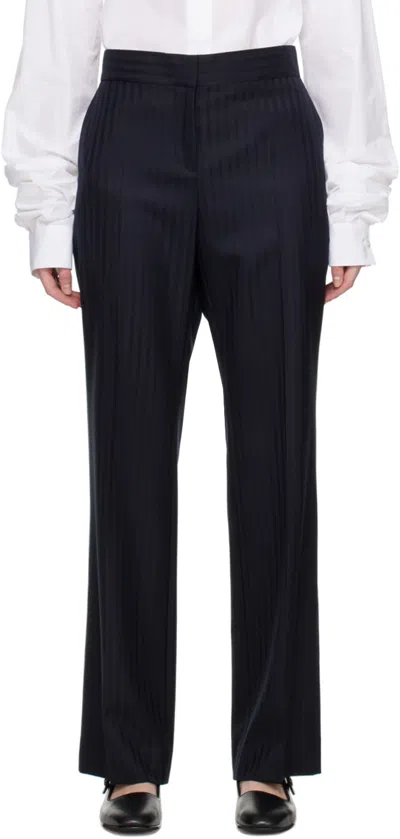 The Row Navy Baer Trousers In Drn Dark Navy