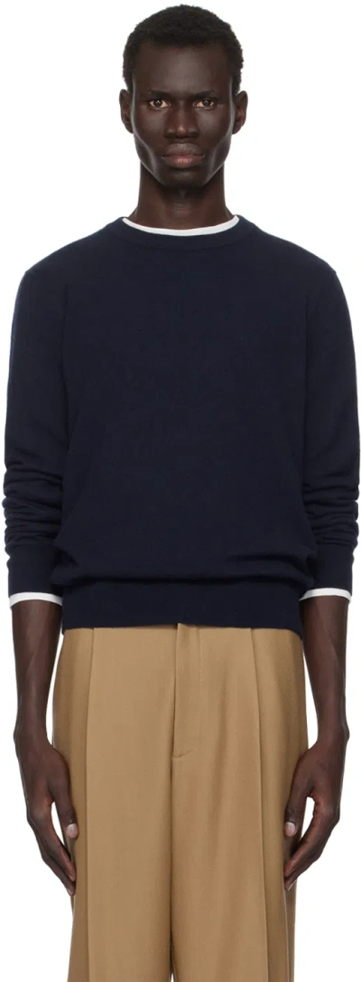 The Row Navy Benji Sweater In Drn Dark Navy