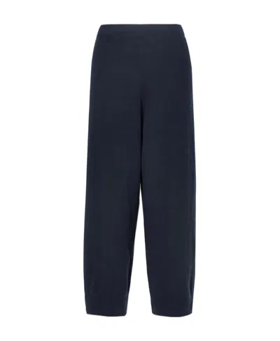 The Row Navy Blue Tapered Casual Pants In Black
