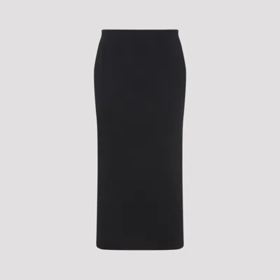 THE ROW NAVY BLUE VIRGIN WOOL SKIRT