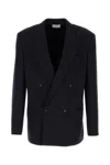 The Row Donnes Double-breasted Wool Blazer In Navy Blue
