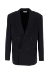 The Row Donnes Double-breasted Wool Blazer In Darknavy