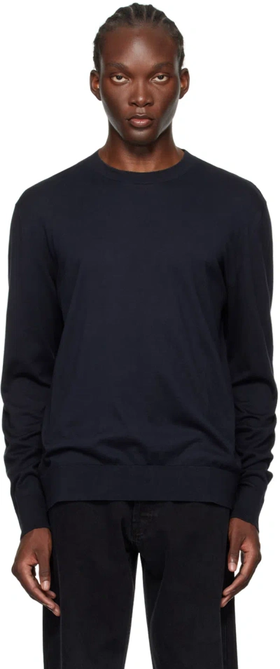 The Row Navy Breno Sweater In Drn Dark Navy
