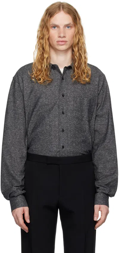 The Row Navy Cardiff Shirt In Nvy Navy