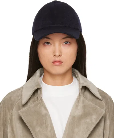 The Row Navy Caspian Cap In Dark Navy
