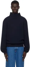 The Row Navy Daniel Sweater In Drn Dark Navy