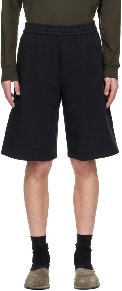 The Row Navy Eston Shorts In Nvy Navy