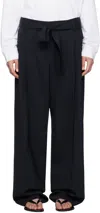 The Row Navy Lonan Trousers In Nvy Navy
