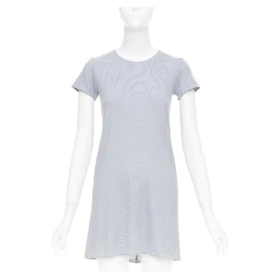 Pre-owned The Row Navy Off White Striped Jersey Round Neck Cap Sleeve Tshirt Dress Xs