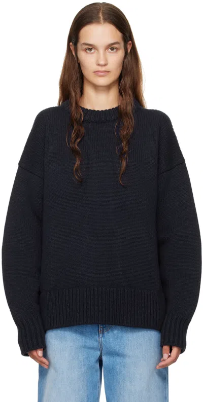 The Row Navy Ophelia Sweater In Drn Dark Navy