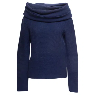 Pre-owned The Row Navy  Oversized Cowl Neck Sweater Size Us S In Blue