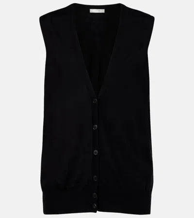 The Row Neel Cashmere Cardigan In Black