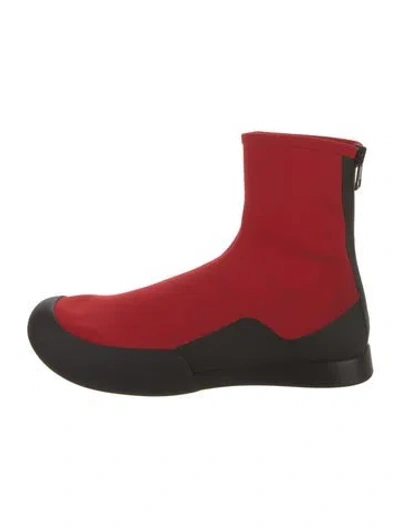 Pre-owned The Row Neoprene Chelsea Boots In Red