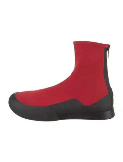 Pre-owned The Row Neoprene Chelsea Boots In Red
