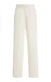 The Row Neriah Cotton-blend Straight-leg Pants In White