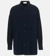 The Row Idro Oversized Cotton-blend Corduroy Shirt In Blue
