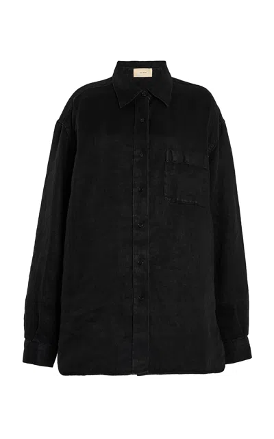 THE ROW NESSON LINEN-DENIM SHIRT
