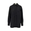 The Row Nesson Oversized Linen Button-down Shirt In Black