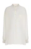 The Row Nesson Oversized Linen Denim Shirt In White