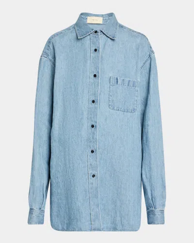 THE ROW NESSON OVERSIZED LINEN BUTTON-DOWN SHIRT
