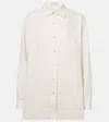 The Row Nesson Oversized Linen Denim Shirt In Green