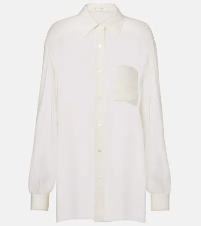 The Row Nesson Oversized Striped Cupro Shirt