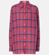 The Row Nesson Oversized Checked Cotton-voile Shirt In Red
