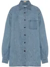 The Row Nesson Oversized Linen Button-down Shirt In Blue