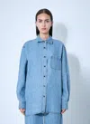 The Row Nesson Oversized Linen Button-down Shirt In Blue