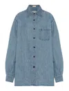 The Row Nesson Oversized Linen Button-down Shirt In Blue