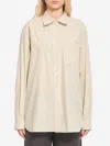 The Row Pocketed Striped Long Sleeve Shirt In Ivory