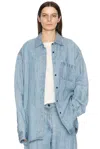 The Row Nesson Oversized Linen Button-down Shirt In Blue