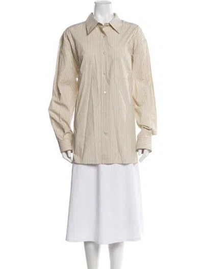 Pre-owned The Row Nesson Striped Button-up Top In Purple