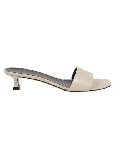 The Row Neutral Combo Slide Low Kitten Heel Sandals In Yellow