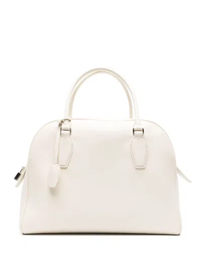The Row Neutral India 12.00 Leather Tote Bag In Neutrals