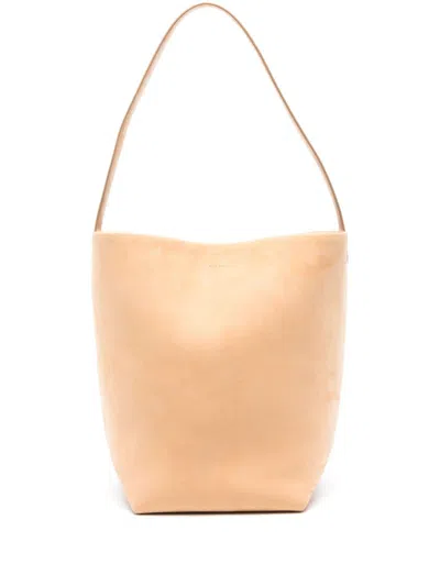 The Row Neutral N/s Park Leather Tote Bag In Yellow
