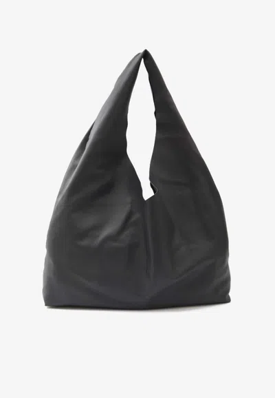 The Row New Bindle Grained Leather Shoulder Bag In Blue