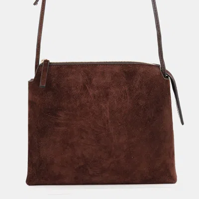 Pre-owned The Row New Twin Shoulder Bag Brown Velour