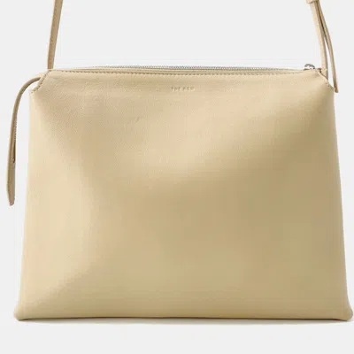 Pre-owned The Row New Twin Shoulder Beige Leather In Sand