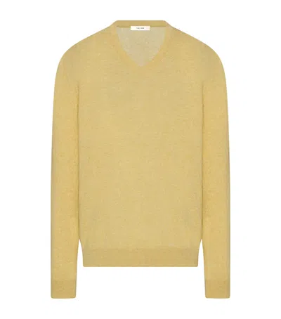 The Row Nian Cashmere V-neck Sweater In Yellow