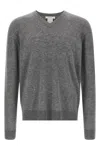 The Row Nian Long Sleeve Top Ribbed V Neckline In Gray